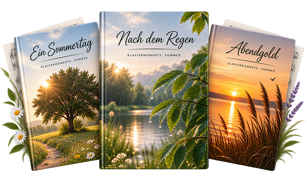 Klaviermomente Sommer – 3 Notenhefte mit Notenblättern
